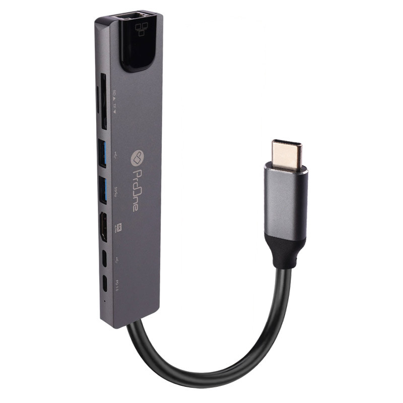 هاب و رم ریدر ProOne PHU595 Type-C To USB2.0/USB3.0/HDMI/RJ45/SD/Micro SD/Type-C PD