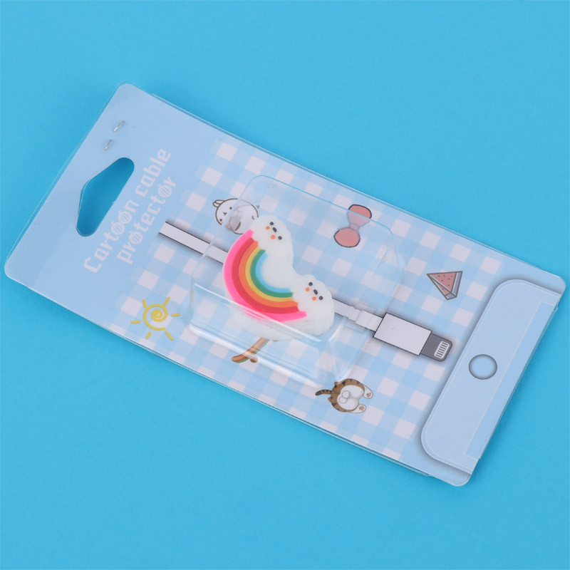 محافظ کابل شارژر طرح رنگین کمان