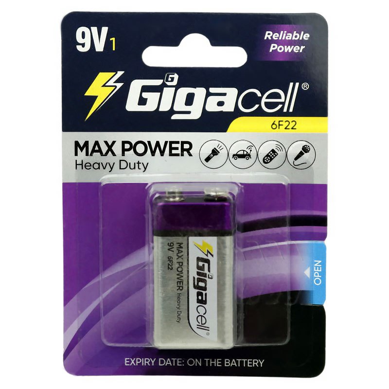 باتری کتابی گیگاسل Gigacell Max Power Heavy Duty 6F22