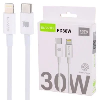 کابل تبدیل فست شارژ Bavin CB274 Type-C To Lightning PD 30W 1m