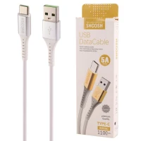 کابل تایپ سی فست شارژ Shoosh SH65C 5A 1.1m