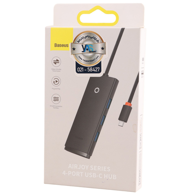 هاب 4 پورت Type-C باسئوس Airjoy WKQX080101