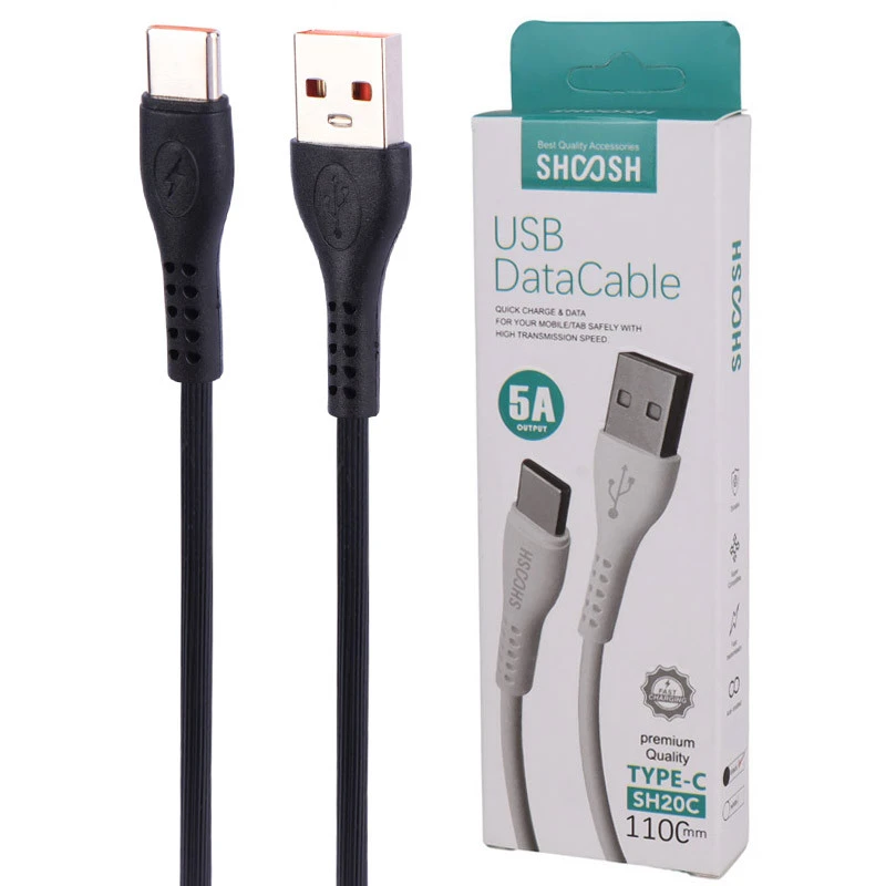 کابل تایپ سی فست شارژ Shoosh SH20C 5A 1.1m
