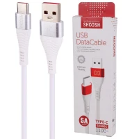 کابل تایپ سی فست شارژ Shoosh SH406C&nbsp;5A 1.1m
