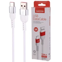 کابل تایپ سی فست شارژ Shoosh SH405C&nbsp;5A 1.1m