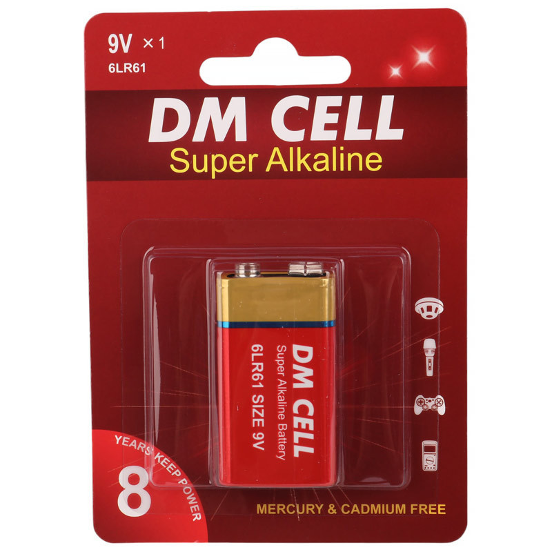 باتری کتابی DM Cell Super Alkaline 6LR61 9V