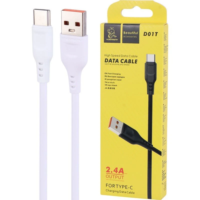 کابل تایپ سی فست شارژ Vdenmenv D01T 2.4A