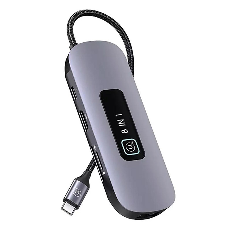 هاب و رم ریدر Usams US-SJ643 Type-C To USB3.0/HDMI/RJ45/SD/Micro SD/Type-C PD