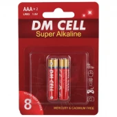 باتری دوتایی نیم قلمی DM Cell Super Alkaline LR03 1.5V AAA
