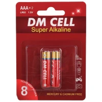 باتری دوتایی نیم قلمی DM Cell Super Alkaline LR03 1.5V AAA