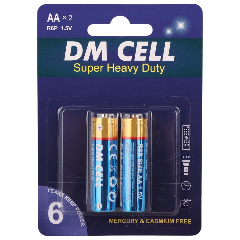 باتری دوتایی قلمی DM Cell Super Heavy Duty R6P UM3 1.5V AA