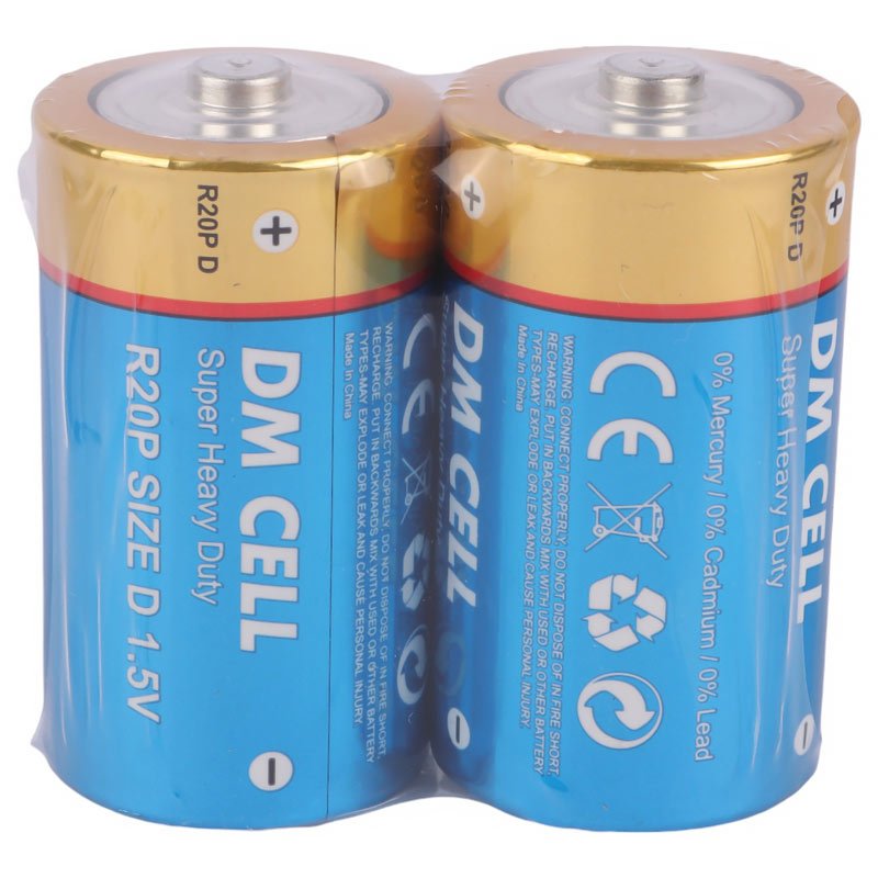 باتری دوتایی بزرگ DM Cell Super Heavy Duty R20P UM1 1.5V D