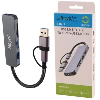 هاب 5 پورت Type-C /USB رویال RHC-30