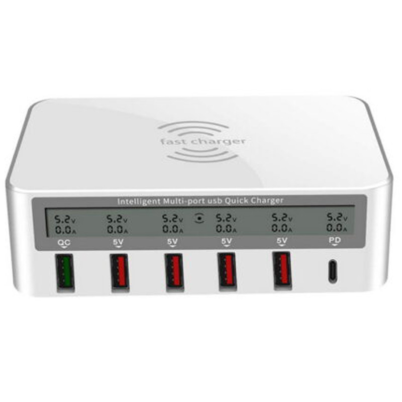 شارژر و تستر WLX 818PF 6Port QC3.0 PD 100W Type-C/USB