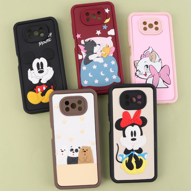 قاب سولید شیائومی Poco X3 / X3 NFC / X3 Pro کارتونی برجسته محافظ لنزدار