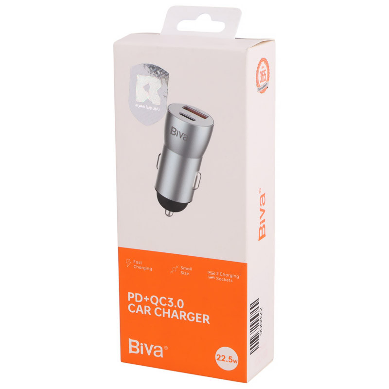 شارژر فندکی فست شارژ Biva CC-18 QC3.0 PD 3A 22.5W