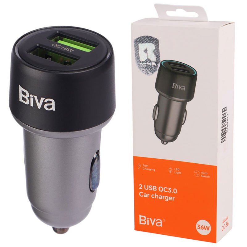 شارژر فندکی فست شارژ Biva CC-36 QC3.0 3A 36W