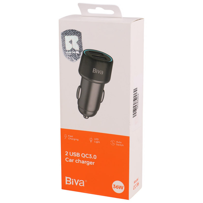 شارژر فندکی فست شارژ Biva CC-36 QC3.0 3A 36W