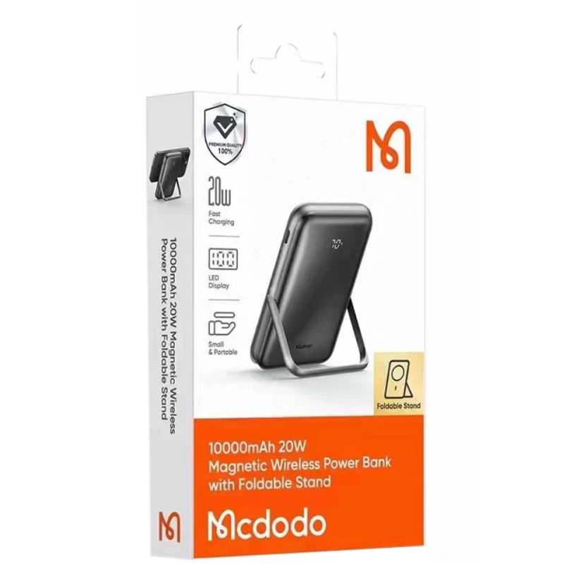 پاور بانک بی سیم فست شارژ مک دودو MC-151 PD 20W ظرفیت 10000 میلی آمپر ساعت