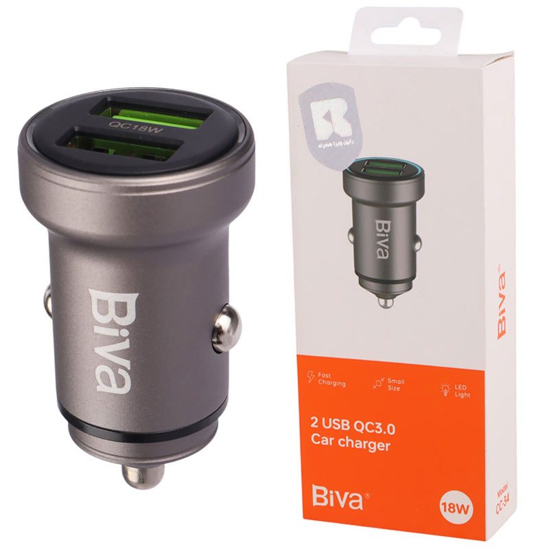 شارژر فندکی فست شارژ Biva CC-34 QC3.0 3A 18W