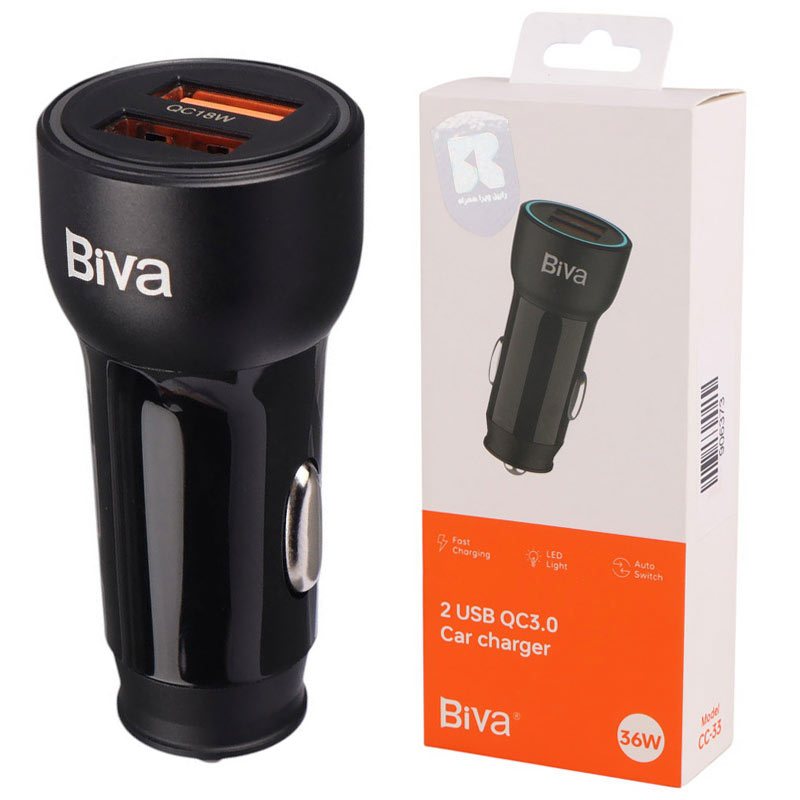 شارژر فندکی فست شارژ Biva CC-33 3A QC3.0 PD 18W