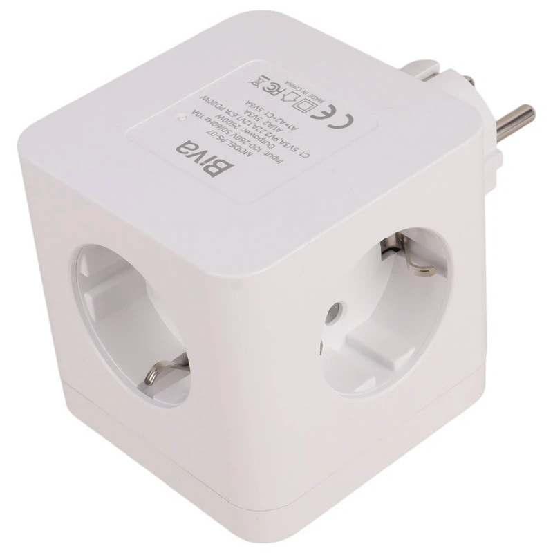 چند راهی 3 خانه برق ارت دار بیوا PS-07 + شارژر USB و Type-C