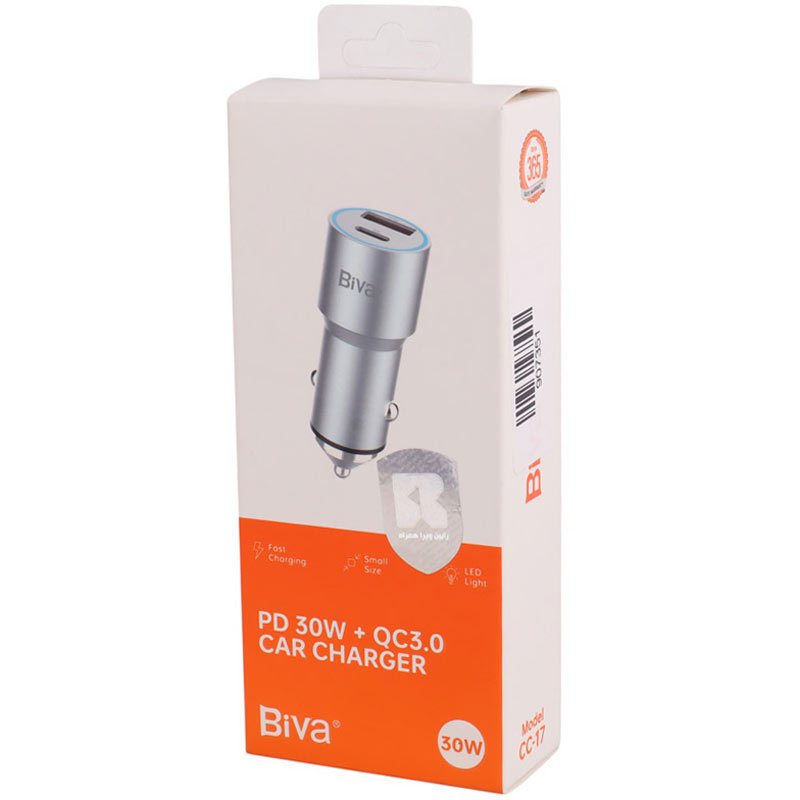 شارژر فندکی فست شارژ Biva CC-17 QC3.0 PD 30W