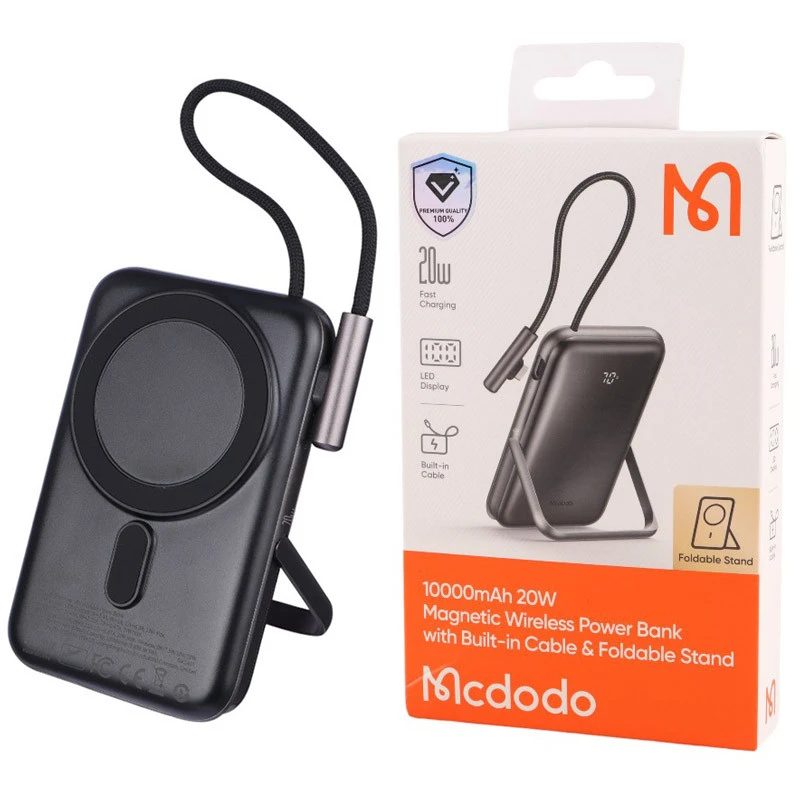 پاور بانک بی سیم فست شارژ مک دودو MC-181 PD 20W ظرفیت 10000 میلی آمپر ساعت