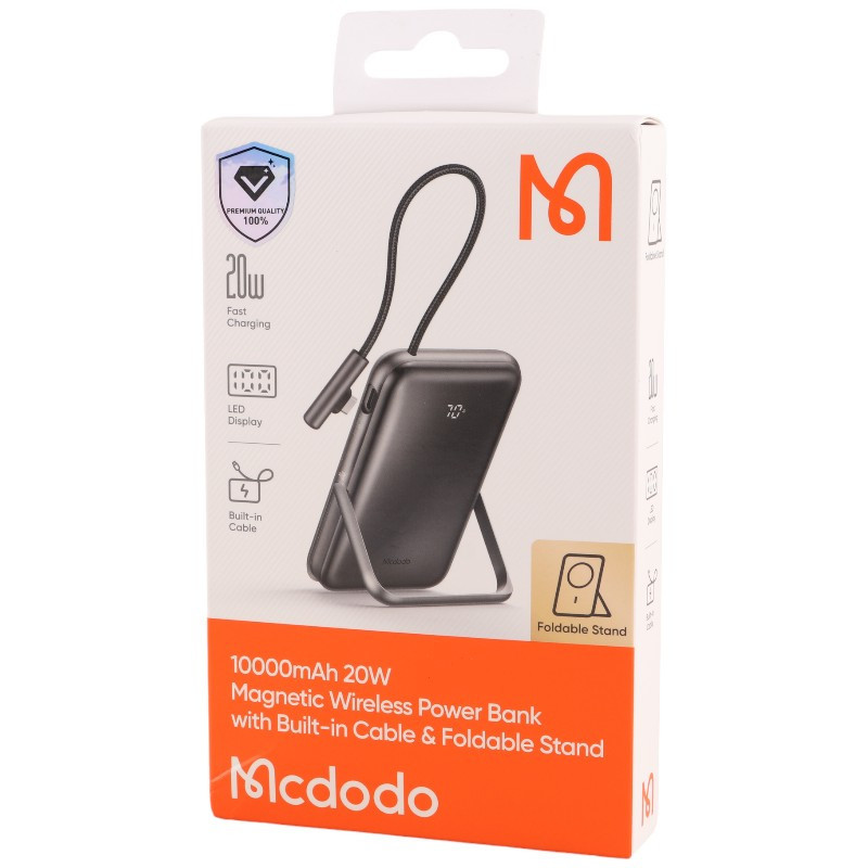 پاور بانک بی سیم فست شارژ مک دودو MC-181 PD 20W ظرفیت 10000 میلی آمپر ساعت