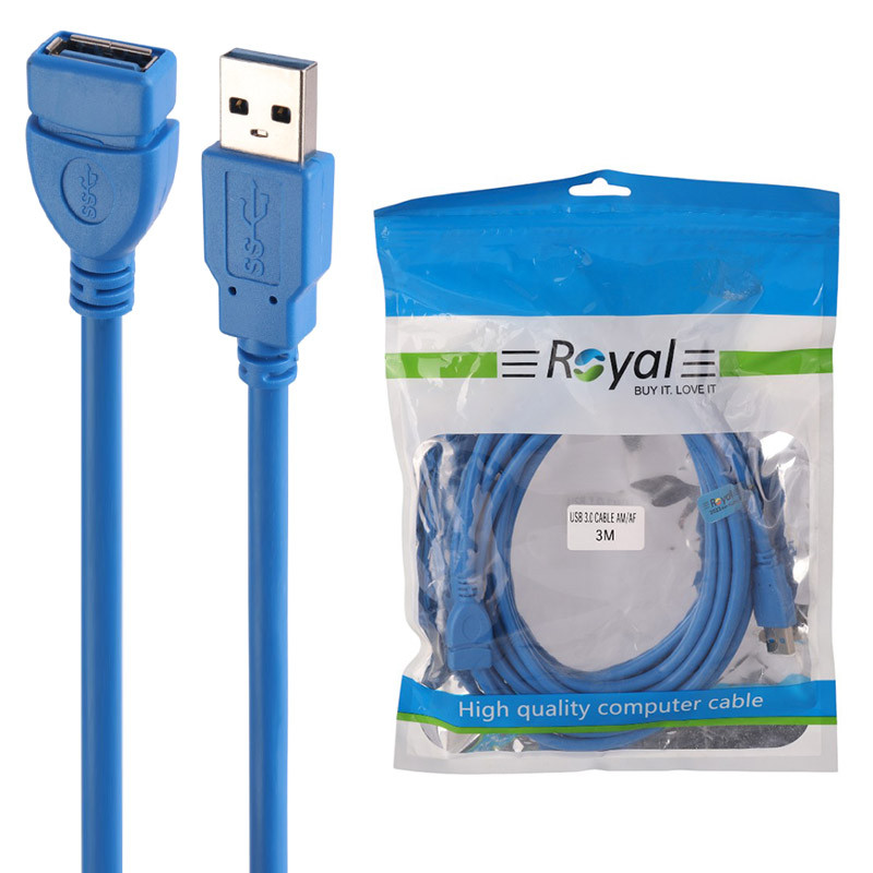 کابل افزایش طول Royal USB 3m شیلد دار