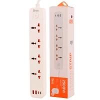 چند راهی 4 خانه برق بیوا PS-05 با کابل 2 متری + شارژر USB و Type-C