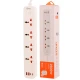چند راهی 4 خانه برق بیوا PS-05 با کابل 2 متری + شارژر USB و Type-C