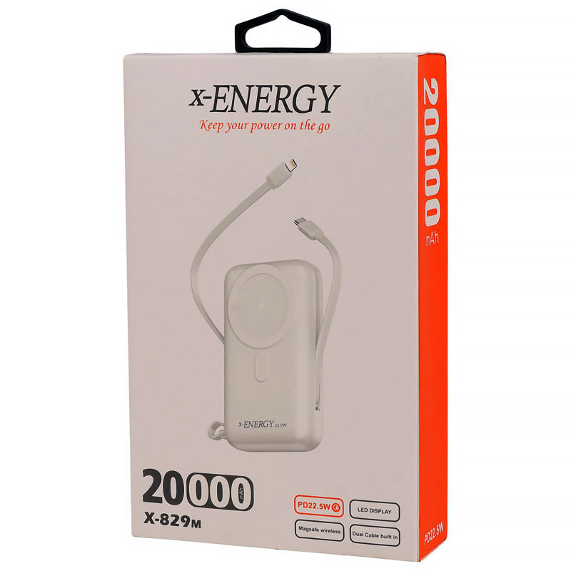 پاور بانک بی سیم فست شارژ ایکس انرژی X-829M PD 22.5W ظرفیت 20000 میلی آمپر ساعت