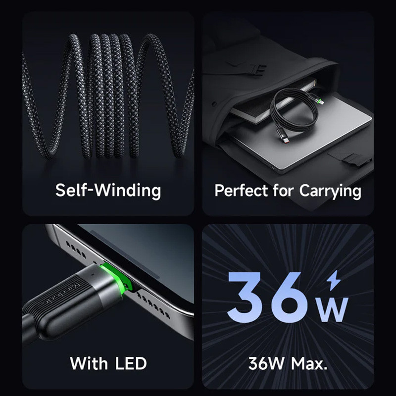 کابل تبدیل فست شارژ Mcdodo CA-201 Type-C to Lightning 3A PD 36W 1.2m