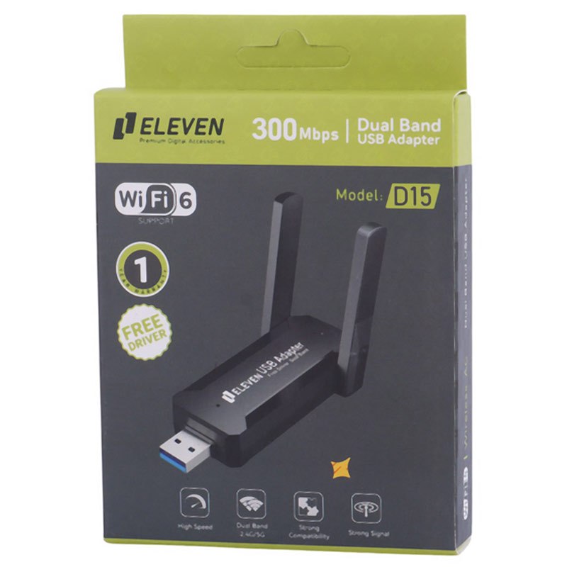 کارت شبکه بی سیم آنتن دار Eleven D15 300Mbps