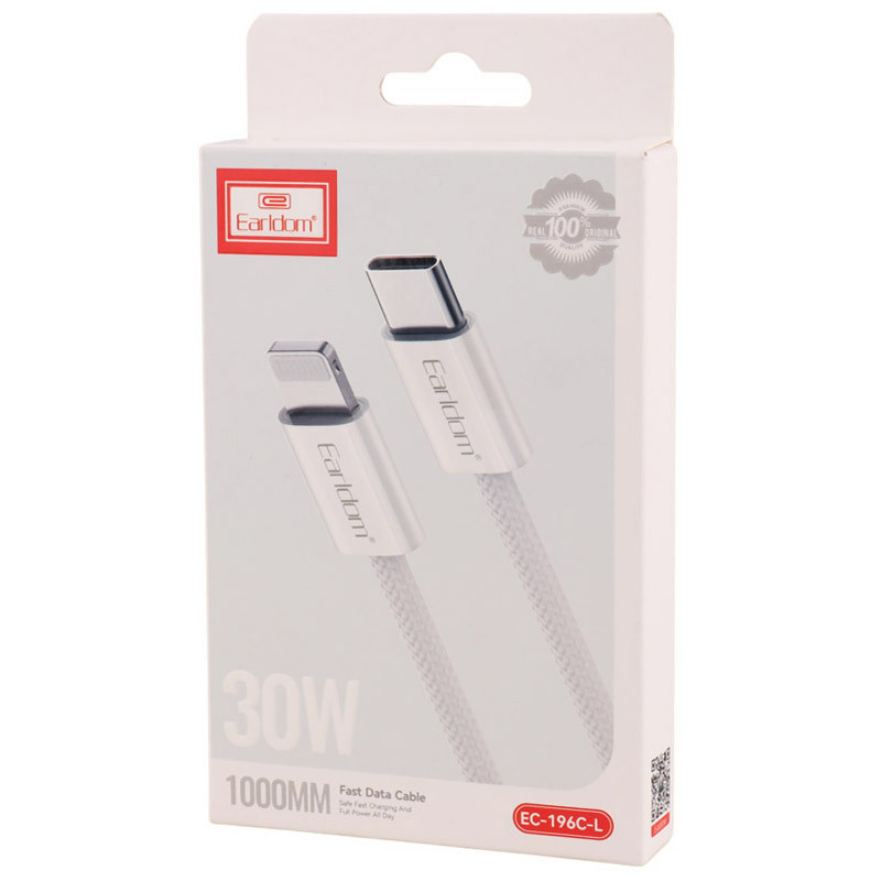 کابل تبدیل فست شارژ Earldom EC-196C-L Type-C To Lightning PD 30W 1m