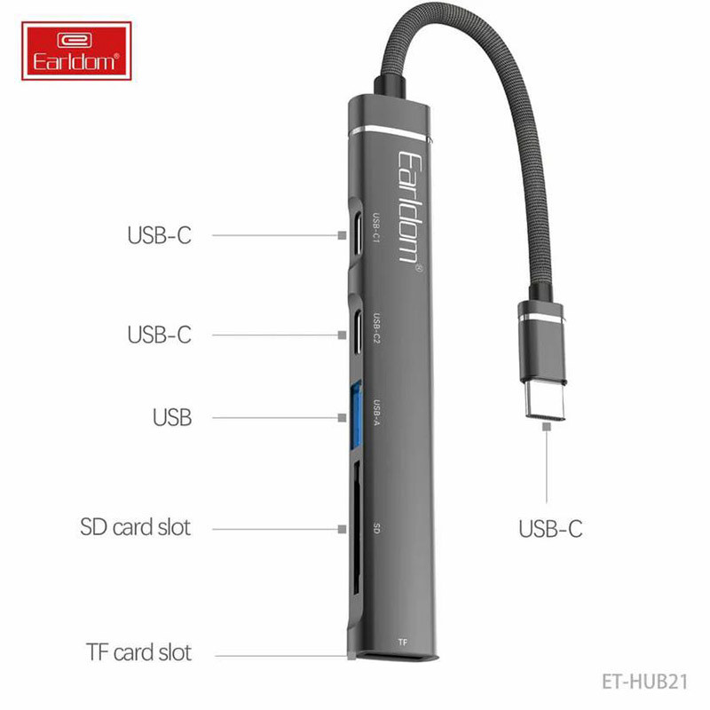 هاب 5 پورت Type-C ارلدام ET-HUB21