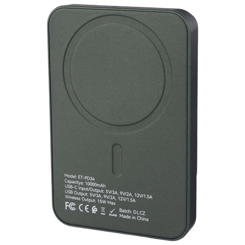 پاور بانک بی سیم فست شارژ ارلدام ET-PD34 PD 20W ظرفیت 10000 میلی آمپر ساعت
