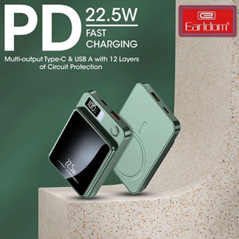 پاور بانک بی سیم فست شارژ 5000 ارلدام Earldom ET-PD33 PD 20W