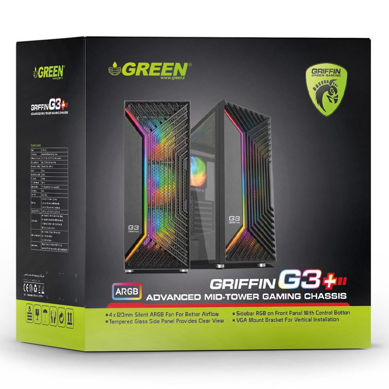 کیس کامپیوتر گرین GREEN GRIFFIN G3 Plus ARGB