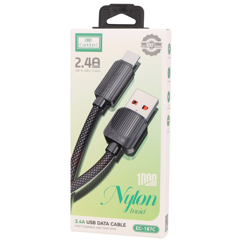 کابل تایپ سی فست شارژ Earldom EC-187C 2.4A 1m