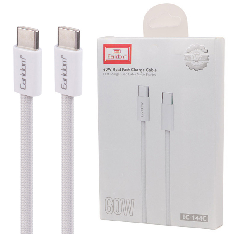 کابل تبدیل فست شارژ Earldom EC-144C Type-C To Type-C 60W 1m