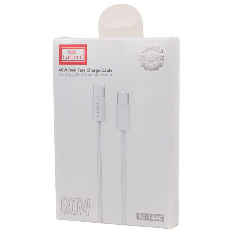 کابل تبدیل فست شارژ Earldom EC-144C Type-C To Type-C 60W 1m