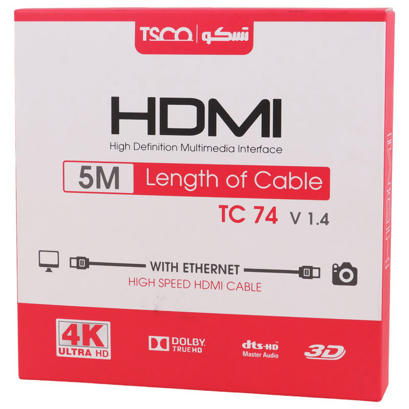 کابل تسکو فلت TSCO HDMI TC-74 3D 5m