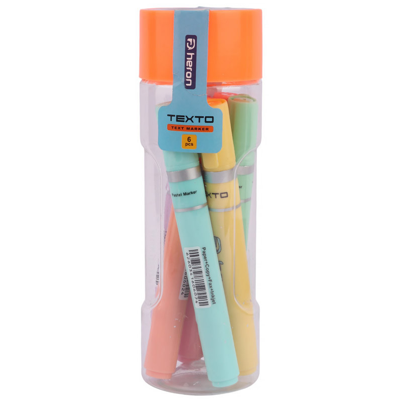 ماژیک هایلایت هرون Heron Texto Pastel بسته 6 عددی