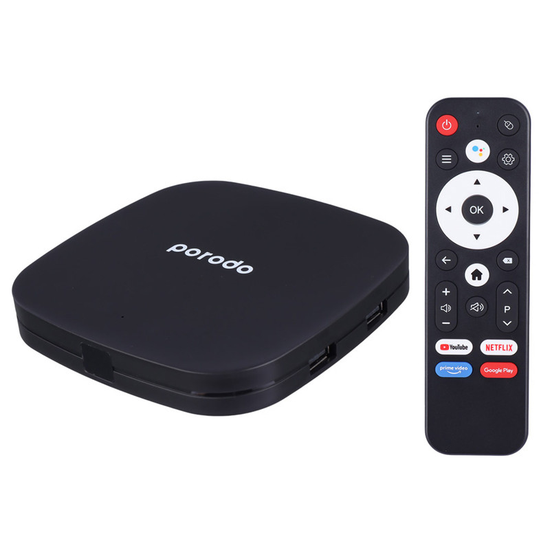 اندروید باکس Porodo PD-ANTVB-BK 8GB 1080P + ریموت کنترل