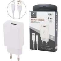 شارژر دیواری فست شارژ Sky Dolphin SC36V 2.4A 12W + کابل میکرو یو اس بی