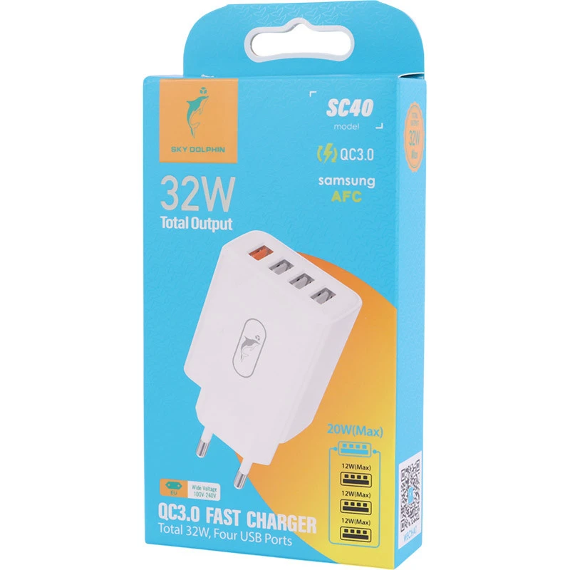 شارژر دیواری 20 وات اسکای دلفین SC40 QC3.0 PD 3A