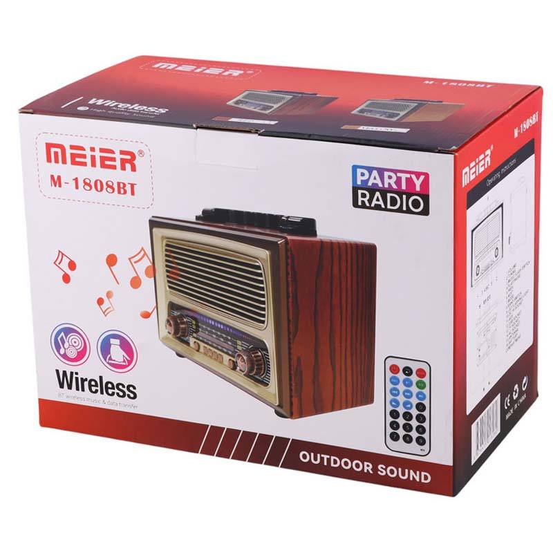 رادیو اسپیکر بلوتوثی رم و فلش خور Meier M-1808BT + ریموت کنترل