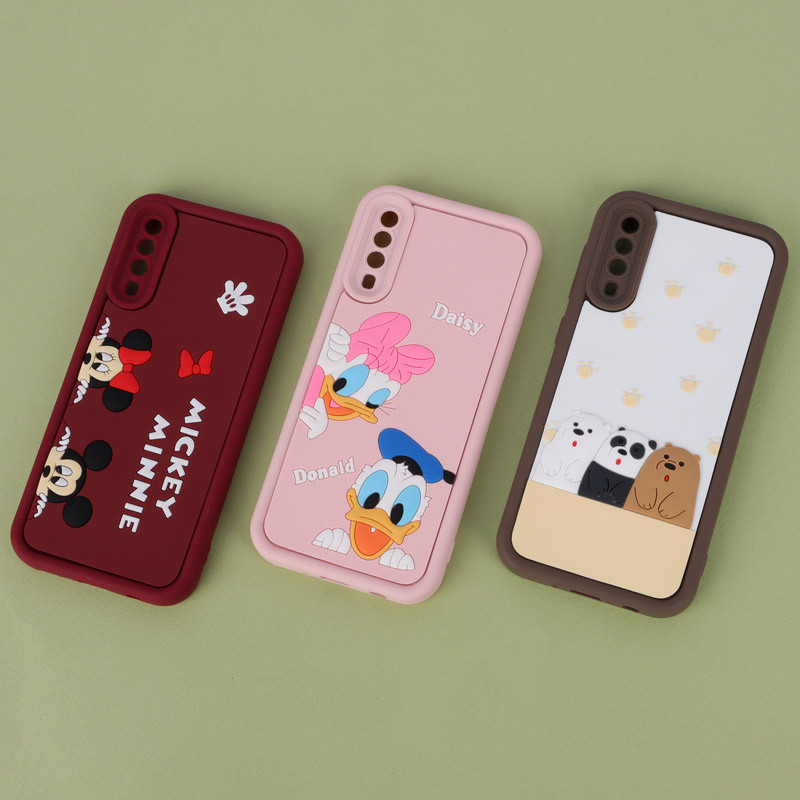 قاب سولید سامسونگ Galaxy A30s / A50 / A50s کارتونی برجسته محافظ لنزدار